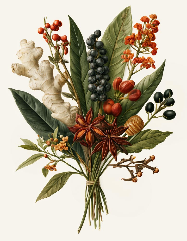Beispiel botanische Tafel im Website-Kontext