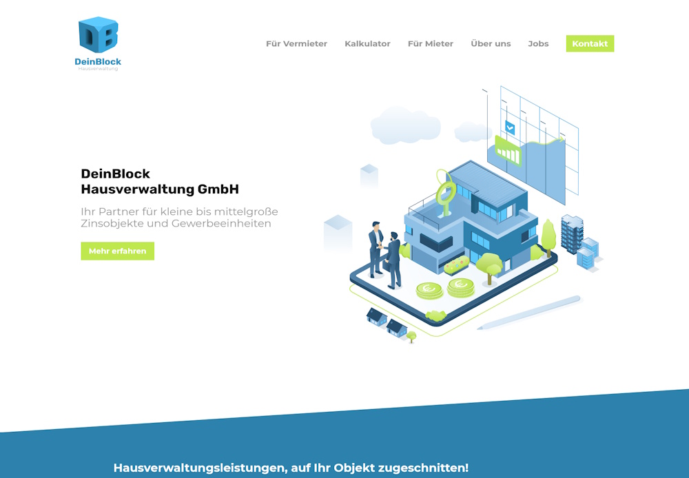 Beispielwebseite eines Kunden mit eigenem Bildkonzept