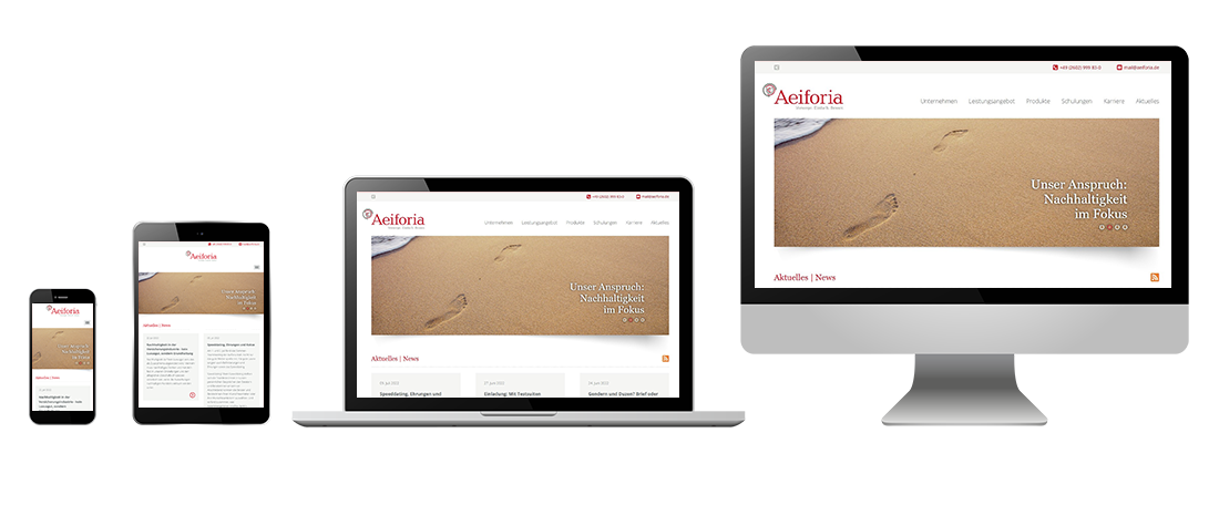 Aeiforia Webentwicklung Design Template Umsetzung