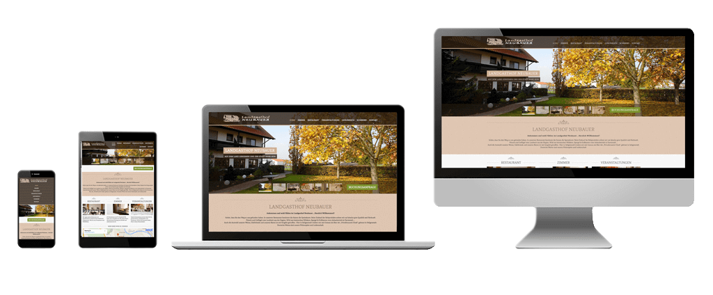 Responsive Webdesign Mockup des Projekts landgasthof-neubauer.de 